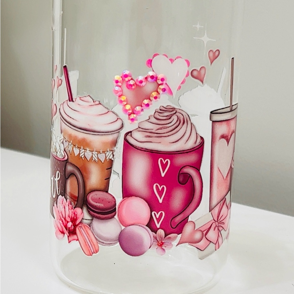 Pink and White Heart-Themed Party Decorations